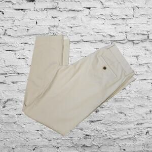 Re-Imagined by J.Crew Flex Slim Size W35 L32 Tan Flat Front Khaki's *